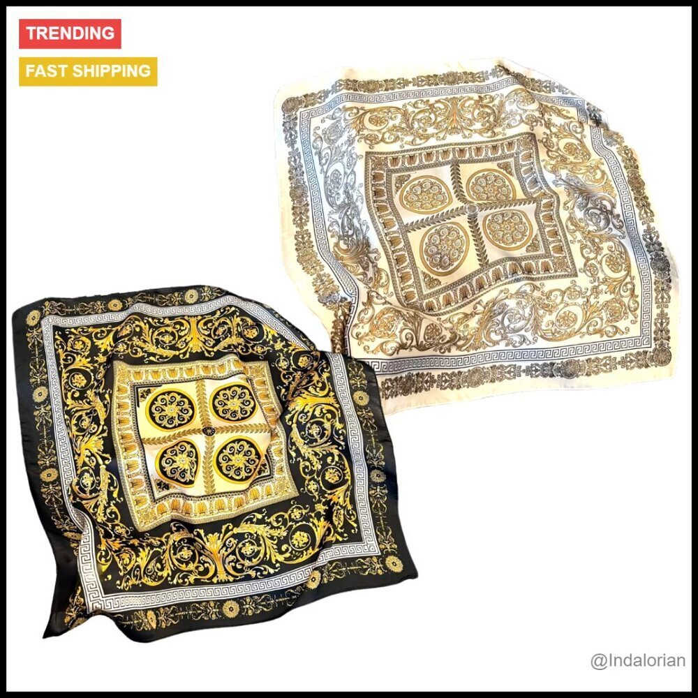 Satin Silk Head Scarf Set Elegant Fashion Wraps Versatile Styling Accessories
